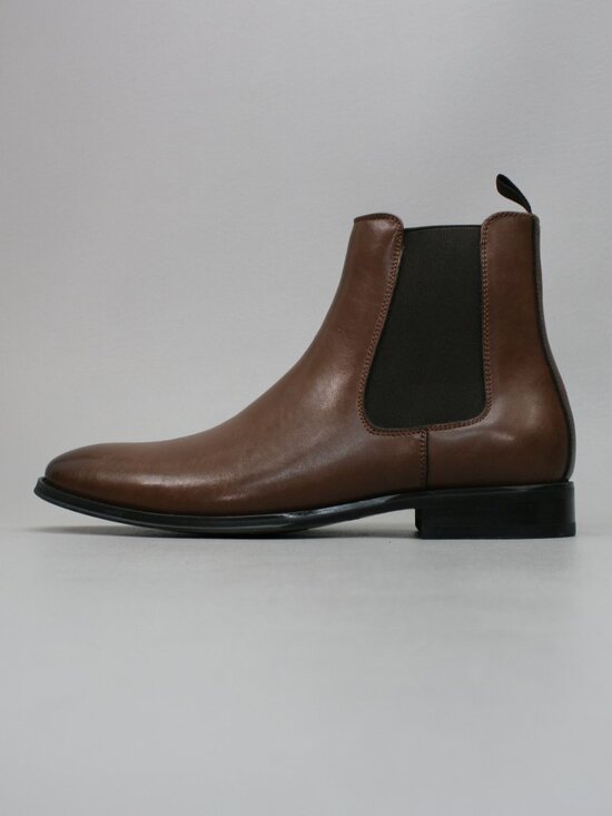 Steve Madden Mens 11.5 Aldair Brown Cognac Burnished Chelsea Pull-on Ankle Boots main image 11